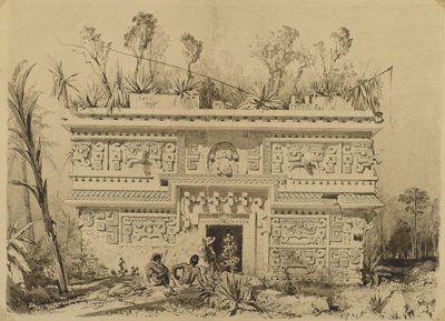 Las Monjas, Chichén Itzá, Yucatán, 1843 de Frederick Catherwood