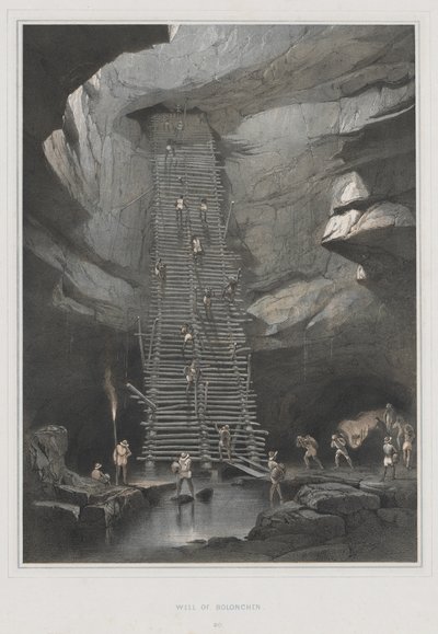 Vistas de monumentos antiguos en América Central, Chiapas y Yucatán, Pl. 20: Pozo de Bolonchen, 1844 de Frederick Catherwood
