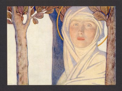 Santa Novia, siglo VI, Fiesta del 1 de febrero (litografía en color) de Frederick Cayley Robinson