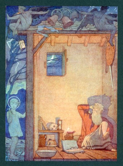 San Cristóbal, siglo III, Fiesta del 25 de julio (litografía en color) de Frederick Cayley Robinson