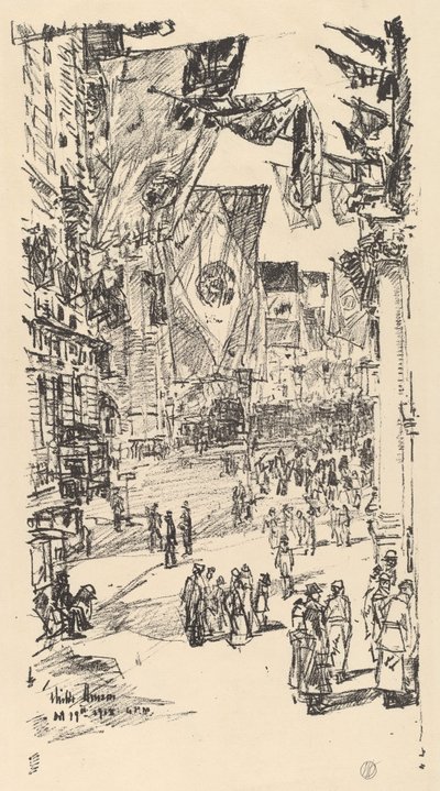 Avenida de los Aliados, 1918 de Frederick Childe Hassam