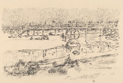 Playa de Baño, Bass Rocks, c. 1918 de Frederick Childe Hassam