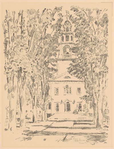 Iglesia Colonial, Gloucester, 1918 de Frederick Childe Hassam