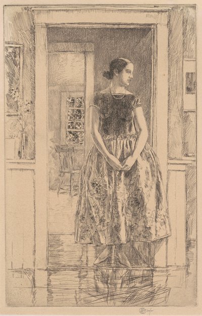Chica en un Vestido Moderno, 1922 de Frederick Childe Hassam