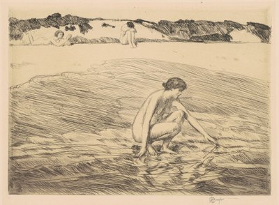 Marea alta, Montauk, 1922 de Frederick Childe Hassam