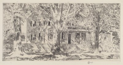 Casa en la calle principal, Easthampton, 1922 de Frederick Childe Hassam