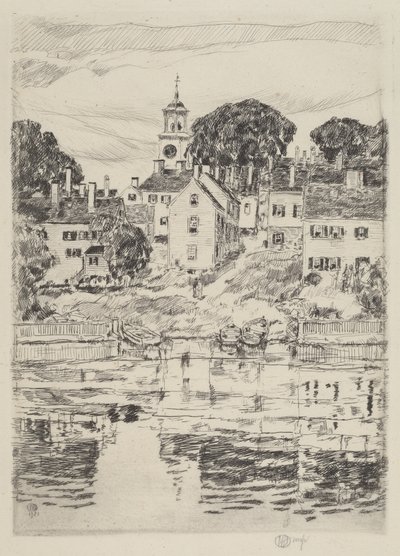 La torre de la iglesia, Portsmouth de Frederick Childe Hassam