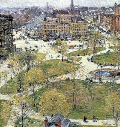 Union Square en Primavera, 1896 de Frederick Childe Hassam
