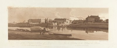 Vista del palacio y del pueblo de Choisi, a orillas del Siene 1803; lámina 14 de Vistas en París, calco del volumen Emanuel de la lámina B1981.25.2623 de Frederick Christian Lewis the Elder