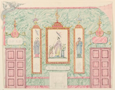 Elevación de la pared, probablemente para la sala de banquetes, Pabellón Real, Brighton de Frederick Crace