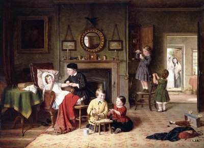 Jugando al Doctor, 1863 de Frederick Daniel Hardy