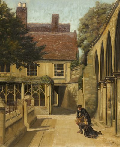 The Little Cloisters, Gloucester (óleo sobre lienzo) de Frederick Dimble Henwood