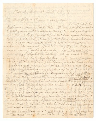 Carta escrita por John Brown y Frederick Douglass a la esposa e hijos de Brown, 30 de enero de 1858 de Frederick Douglass