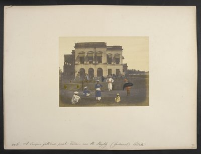 Vivienda de un caballero inglés, [Garden Reach,] Calcuta, c.1851-52 (foto coloreada a mano) de Frederick Fiebig