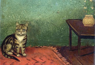 El gato sentado en la alfombra de Frederick French