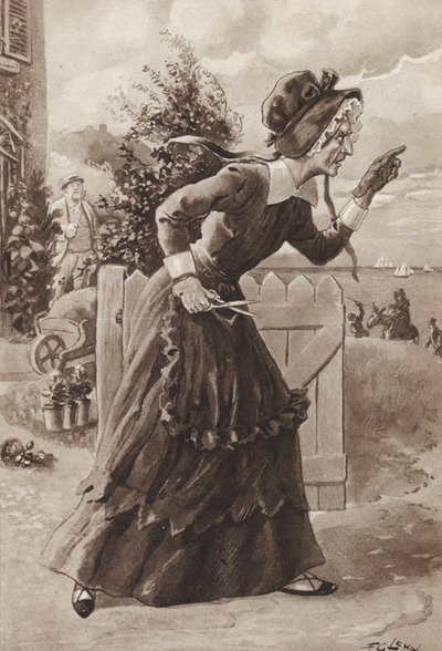 Betsey Trotwood de David Copperfield, de Charles Dickens (huecograbado) de Frederick George Lewin