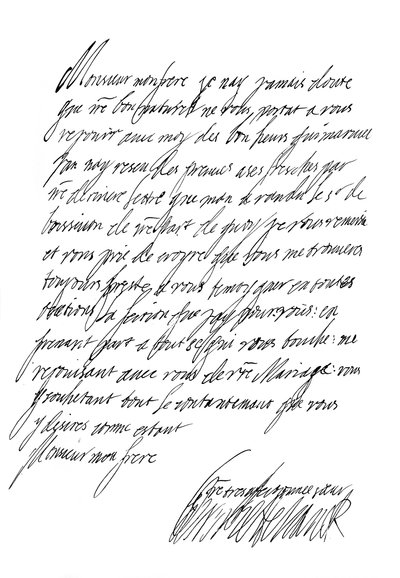 Carta de Henrietta Maria, Reina de Carlos I, siglo XVII, 1865 de Frederick George Netherclift