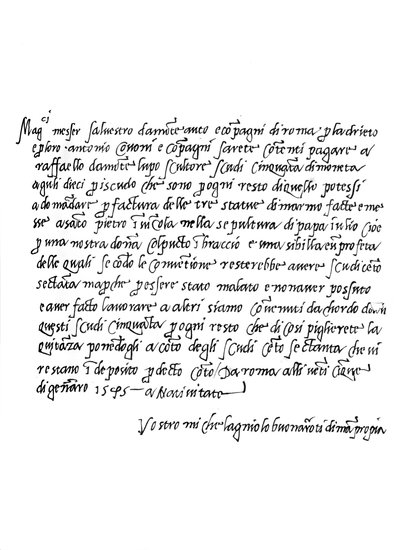 Carta de Miguel Ángel Buonarroti, 1545 de Frederick George Netherclift