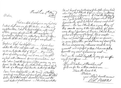 Carta de Robert Burns a la Sra. Dunlop de Haddington, 1788, 1865 de Frederick George Netherclift