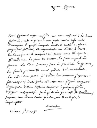Carta de Wolfgang Amadeus Mozart, 1791 1865 de Frederick George Netherclift