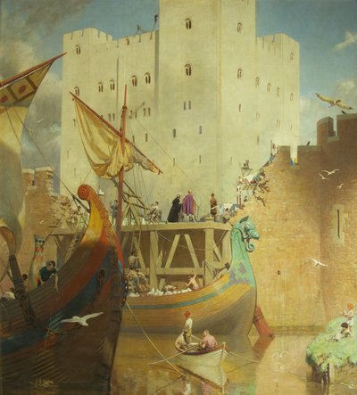 La construcción del Gran Torreón del Castillo de Bristol de Frederick George Swaish