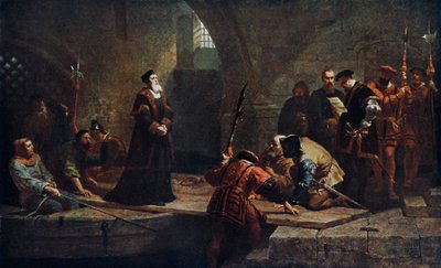 Thomas Cranmer en la Puerta de los Traidores, 1553 de Frederick Goodall