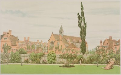 Iglesia y casa parroquial, Bedford Park, 1881 de Frederick Hamilton Jackson