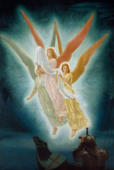 La visión de Lancelot del Santo Grial de Frederick Hamilton Jackson