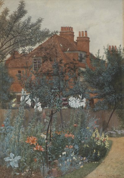 Vista de un jardín en Bedford Park de Frederick Hamilton Jackson
