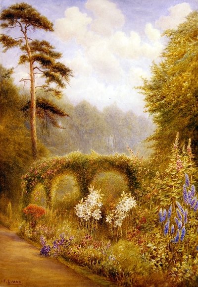 Lirios y delphiniums, Golden Hill Park, Londres de Frederick Henry Evans