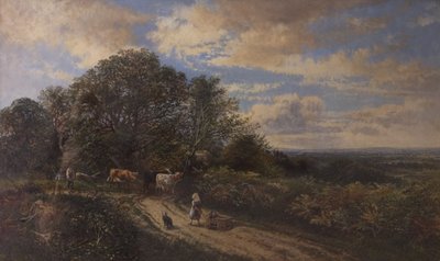 Paisaje con ganado, finales del siglo XIX de Frederick Henry Henshaw
