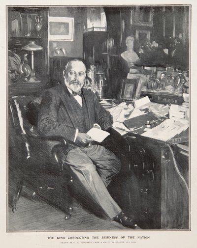 El Rey Eduardo VII dirigiendo los asuntos de la nación de Frederick Henry Townsend