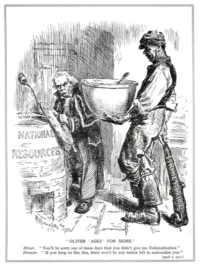 Lloyd George enfrenta amenazas de huelga de los mineros, abril de 1920 de Frederick Henry Townsend