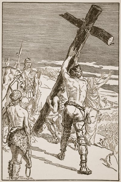 Oswald erigiendo la Cruz, ilustración de 