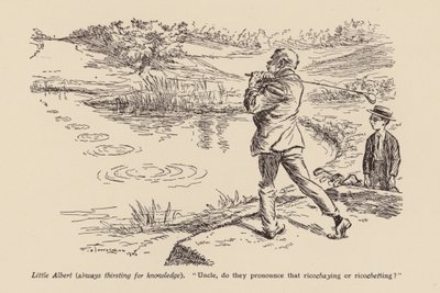 "Tío, ¿lo pronuncian Ricoshaying o Ricochetting" (litografía) de Frederick Henry Townsend