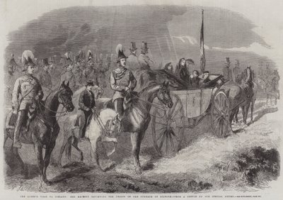 La visita de la Reina a Irlanda, Su Majestad revisando las tropas en el Curragh de Kildare de Frederick John Skill