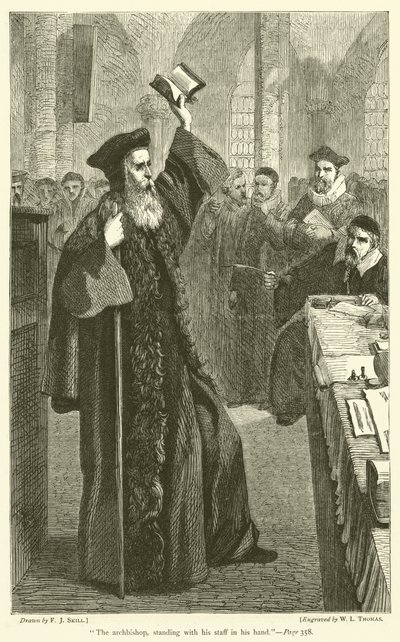 El arzobispo, de pie con su bastón en la mano de Frederick John Skill