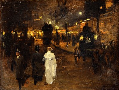 Charing Cross Road de Noche, Londres, c.1905 de Frederick Judd Waugh
