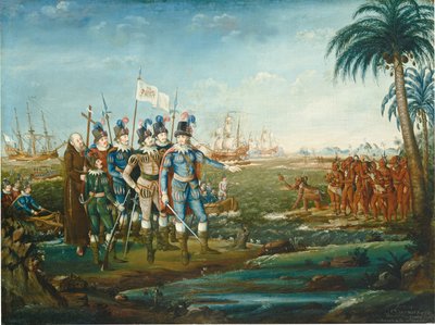 Primer desembarco de Cristóbal Colón de Frederick Kemmelmeyer