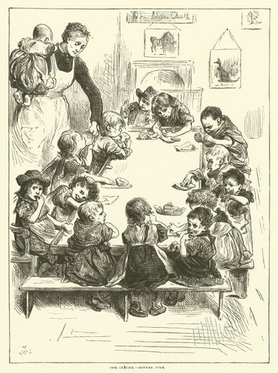 La guardería - hora de la cena de Frederick L. Bernard