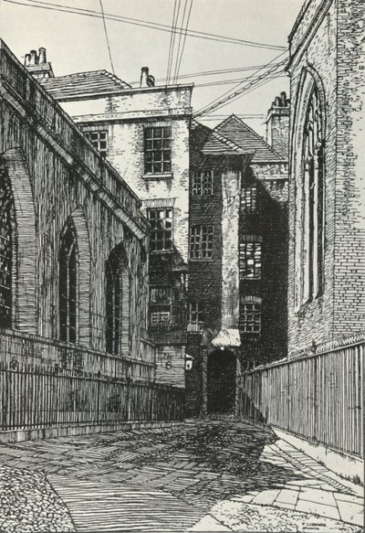 Lado sur del salón en Cliffords Inn en la Ciudad de Londres, c. 1903, 1934 de Frederick Landseer Maur Griggs