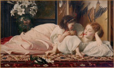 Madre con niño (cerezas) de Frederick Lord Leighton