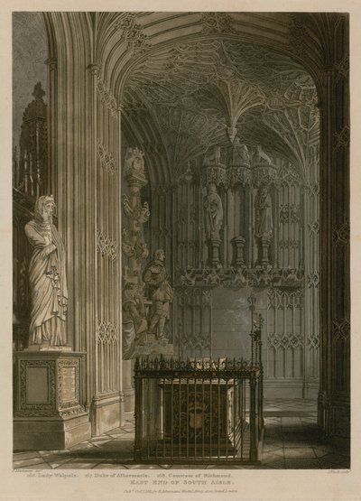 Extremo este del pasillo sur, Abadía de Westminster, Londres de Frederick Mackenzie