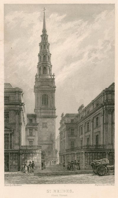 Iglesia de St Bride, Fleet Street, Londres de Frederick Mackenzie