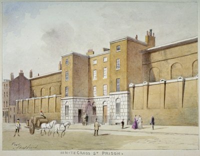 Vista de la prisión de Whitecross Street para deudores, Londres, c. 1840 de Frederick Napoleon Shepherd