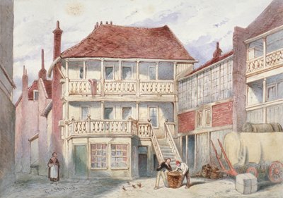 Vista de la Taberna French Horn, Holborn, Londres, 1840 de Frederick Napoleon Shepherd