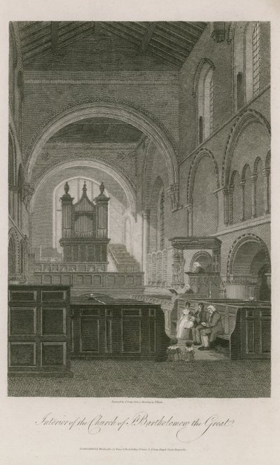 Interior de la Iglesia de San Bartolomé el Grande de Frederick Nash