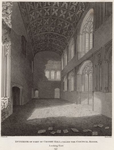 Interior de parte de Crosby Hall de Frederick Nash