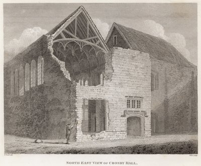 Vista noreste de Crosby Hall de Frederick Nash