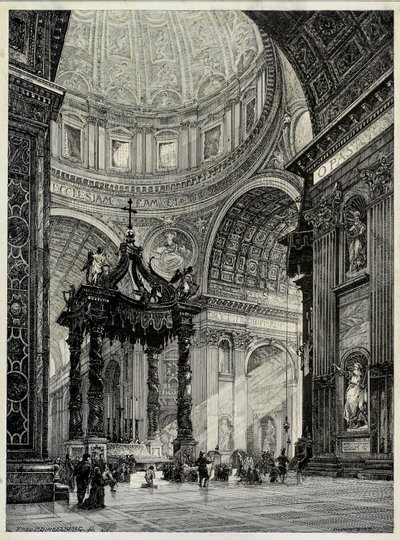 Basílica de San Pedro, Roma, Italia, vista interior, 1878 de Frederick P Dinkelberg